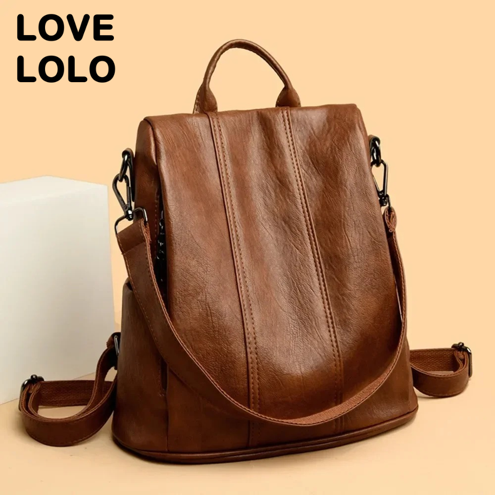 Leather Backpack Vintage - ใหม่กระเป๋าเป้สะพายหลังแล็ปท็อปป้องกันการโจรกรรมสำหรับผู้หญิงคุณภาพสูงหนังนุ่มกระเป๋าวินเทจกระเป๋านักเรียน 14.9L กระเป๋าเดินทางความจุขนาดใหญ่กระเป๋าหนังสือ