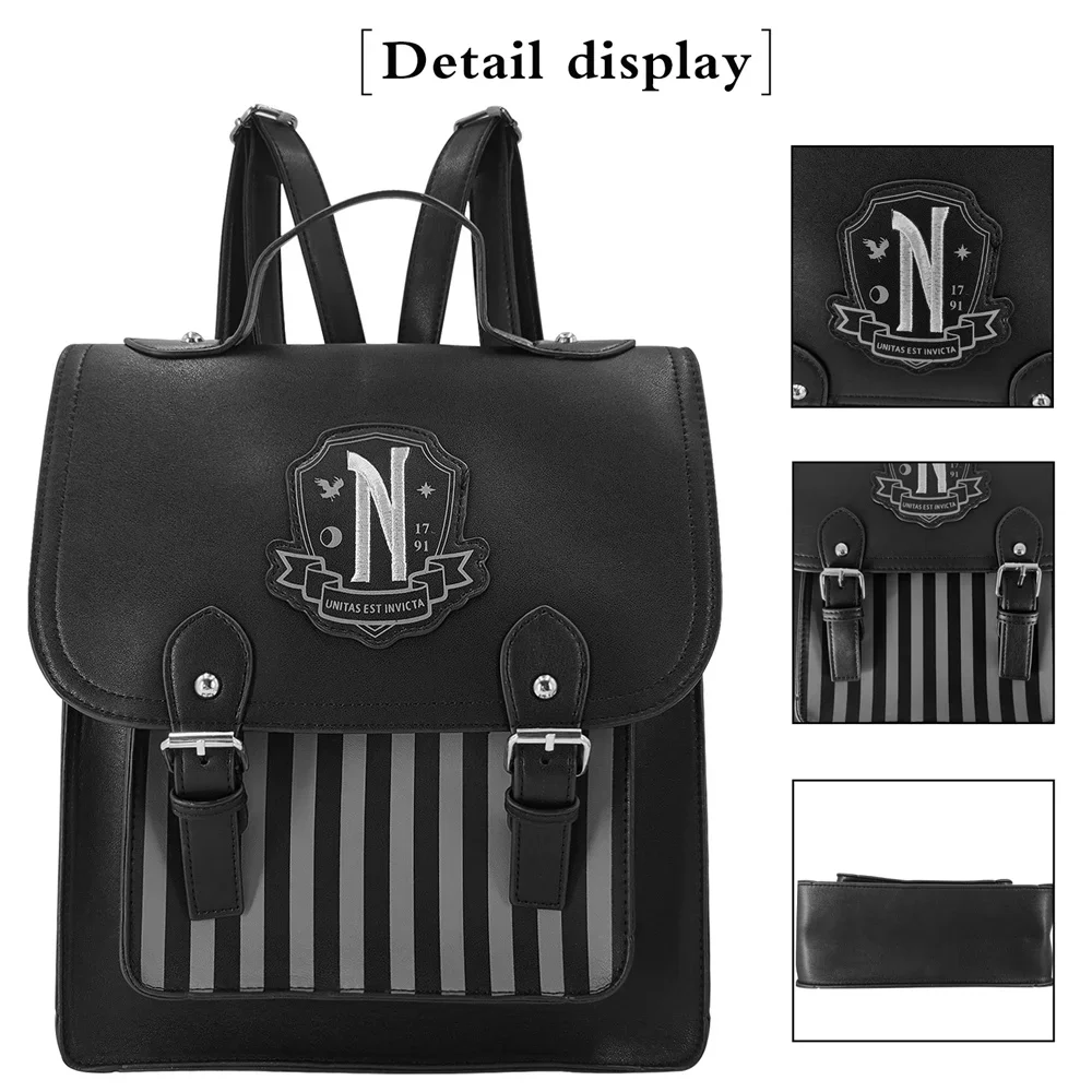 กระเป๋าเป้หนัง PU สีดำลายภาพยน - Leather Backpack Vintage บทวิจารณ์และราคา