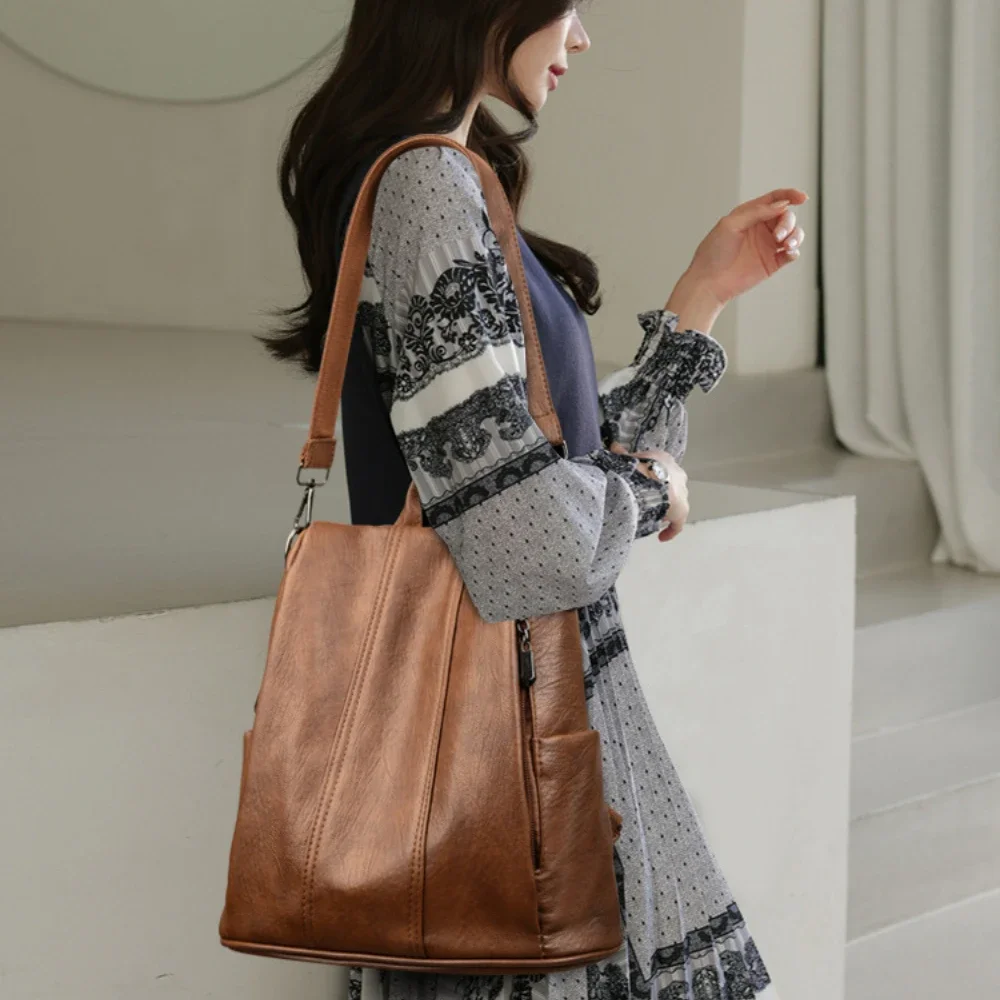 ใหม่กระเป๋าเป้สะพายหลังแล็ปท็อ - Leather Backpack Vintage บทวิจารณ์และราคา